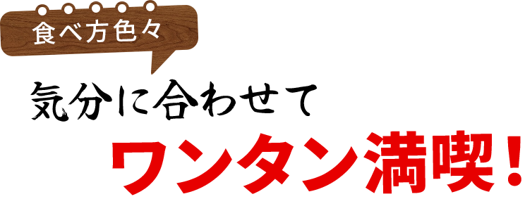 食べ方色々気分に合わせてワンタン満喫！